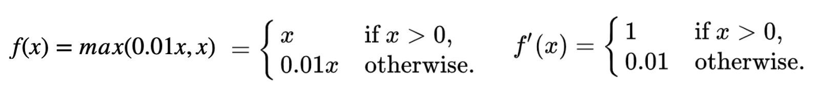 Leaky ReLU formula